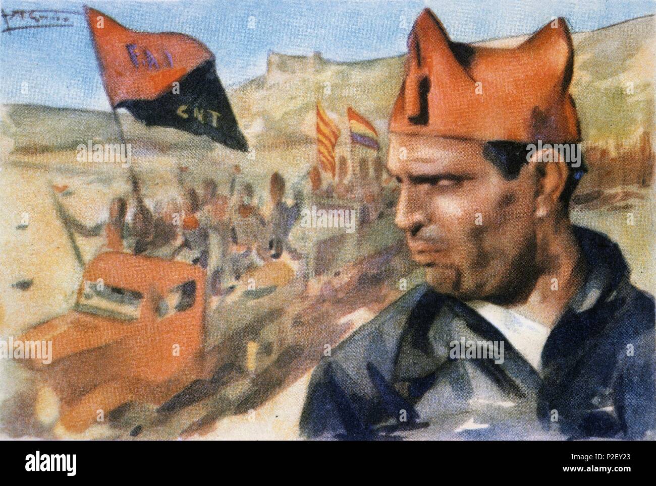 Affiche de propagande espagnole de 1937 sur la guerre civile Banque de