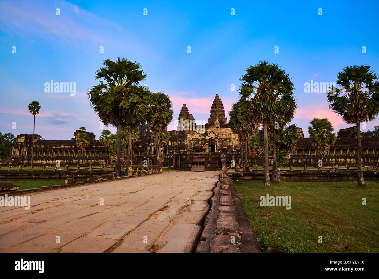 Temple Cambodge Ankor était Coucher du soleil pas de personnes Banque D'Images