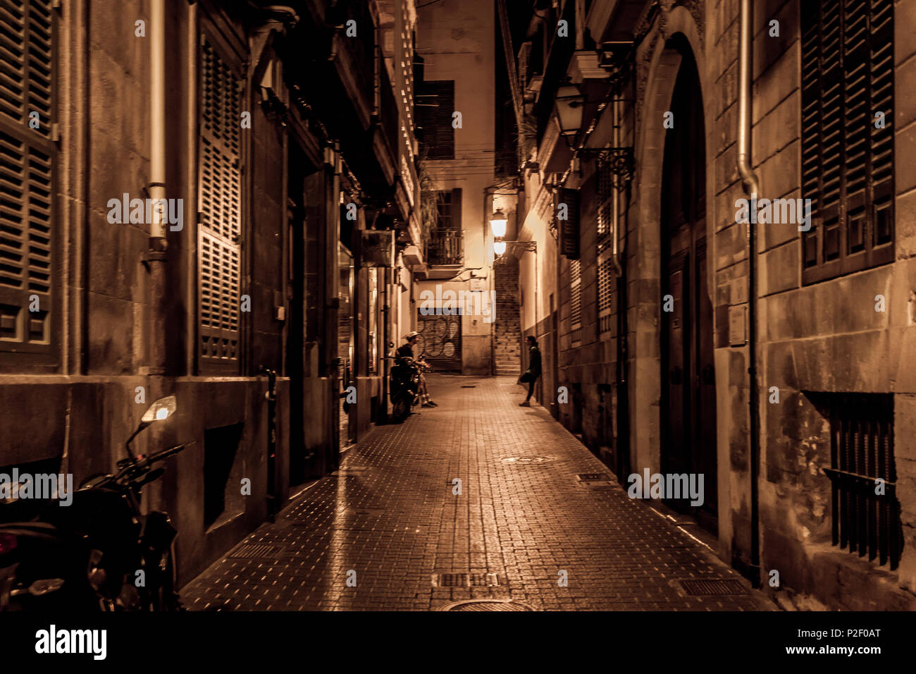 Petite rue pouvez dAnus près de Plaça Mercat, vieille ville de Palma, Palma de Mallorca, Majorque, Îles Baléares, Mer Méditerranée, Espagne Banque D'Images