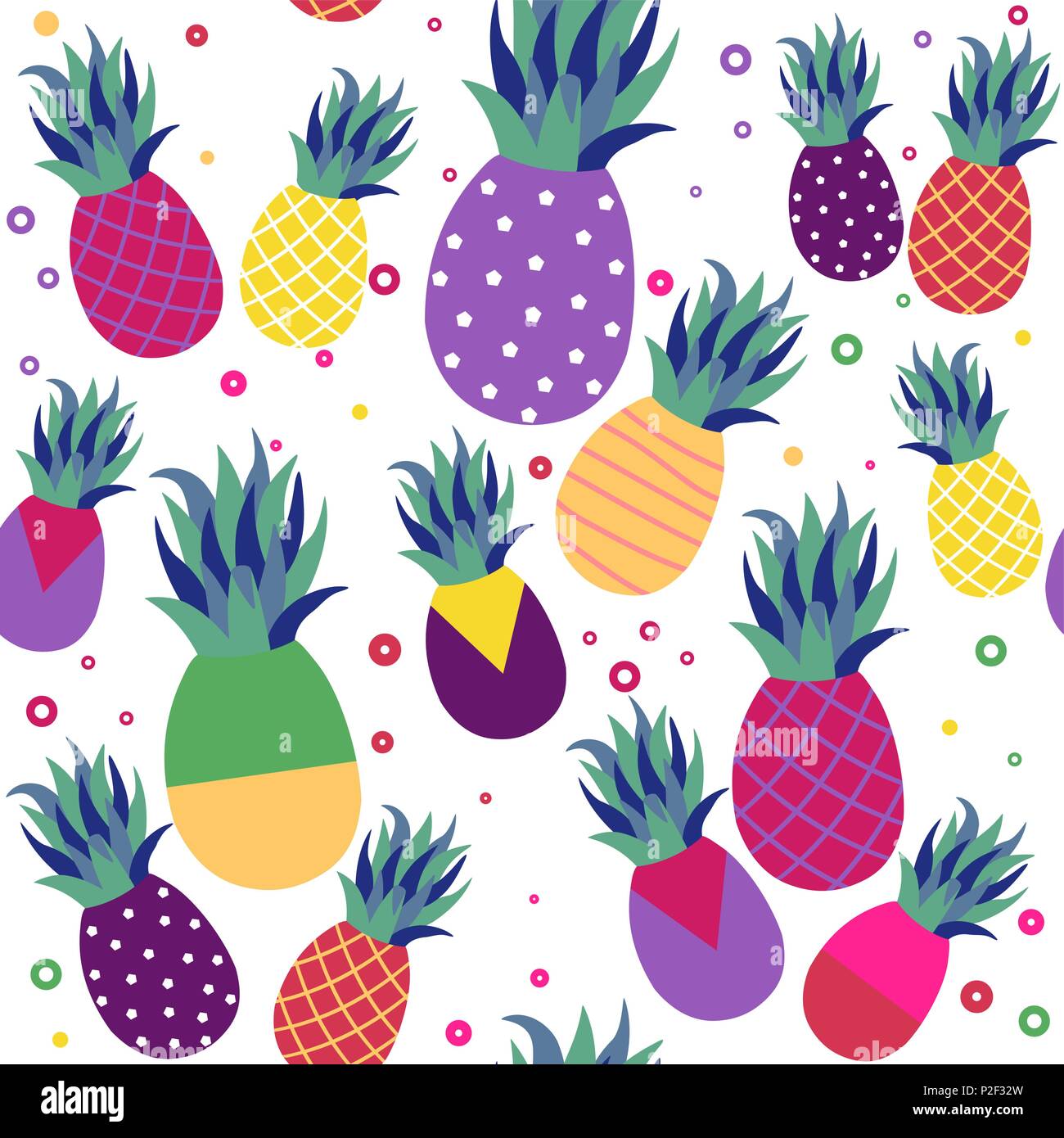Transparente d'été pattern design, fruit d'ananas avec abstract art colorés idéal pour fun fashion journal papier ou tissu. Vecteur EPS10. Illustration de Vecteur