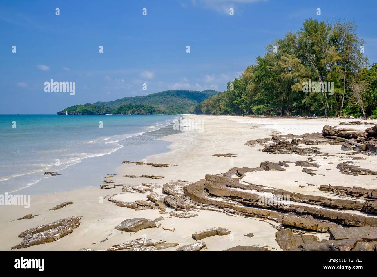 La Thaïlande, province de Phang Nga, Parc national marin de Tarutao, Ko Tarutao island, Ao Pante Malacca beach Banque D'Images