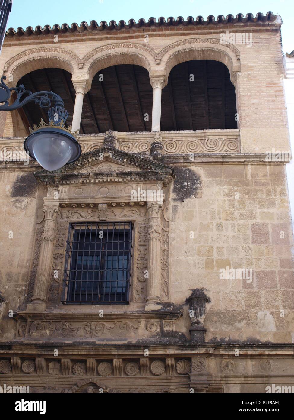 Le Palacio de los Villalones, tambiŽn conocido como el Palacio del Orive, arquitectura cordobesa civile renacentista, construido por Hernan Ruiz II en 1560. Sede de la concejalia de Cultura. Cordoba. Banque D'Images