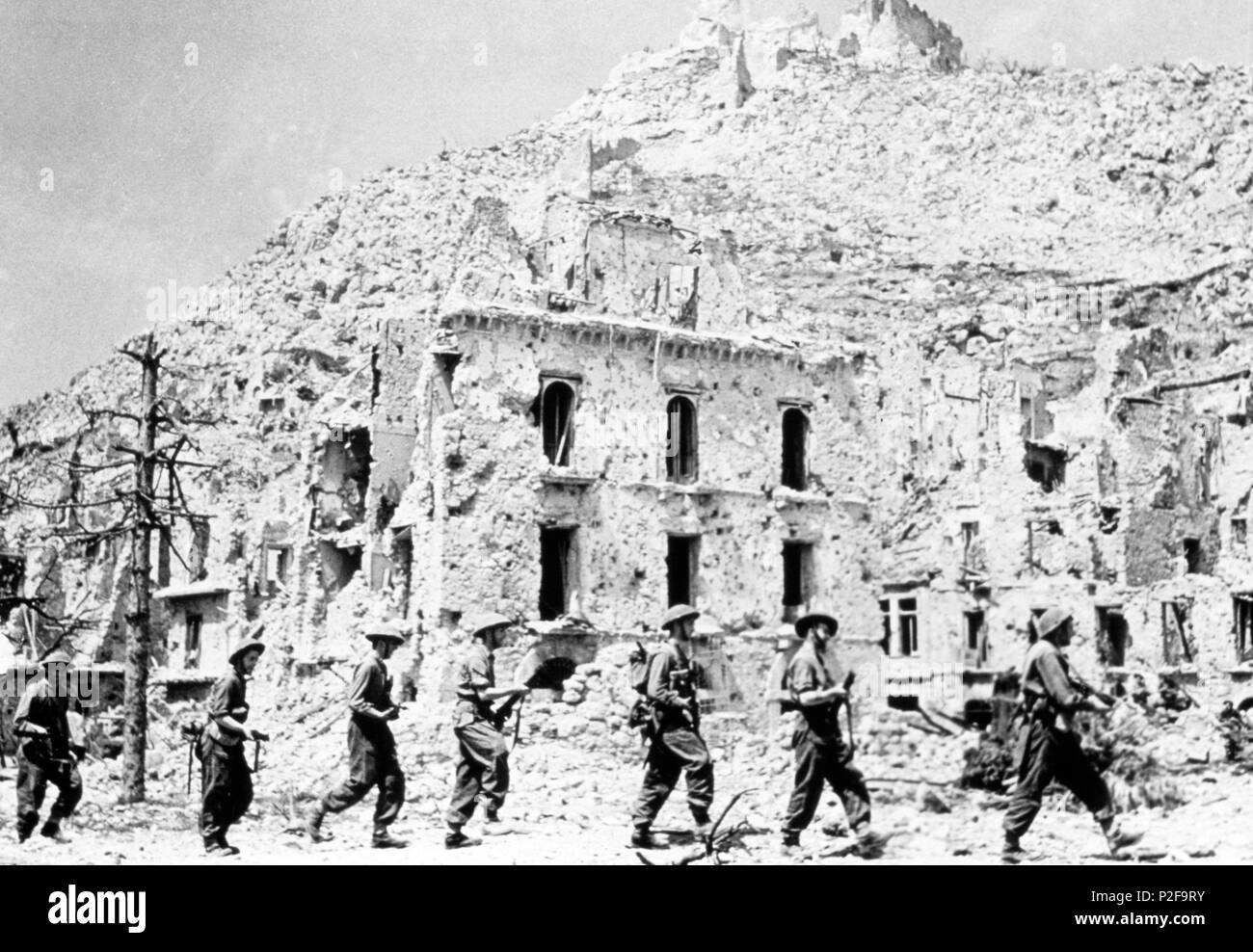 Les troupes alliées Cassino, Italie. capture Bataille de Monte Cassino, mai 1944. Banque D'Images