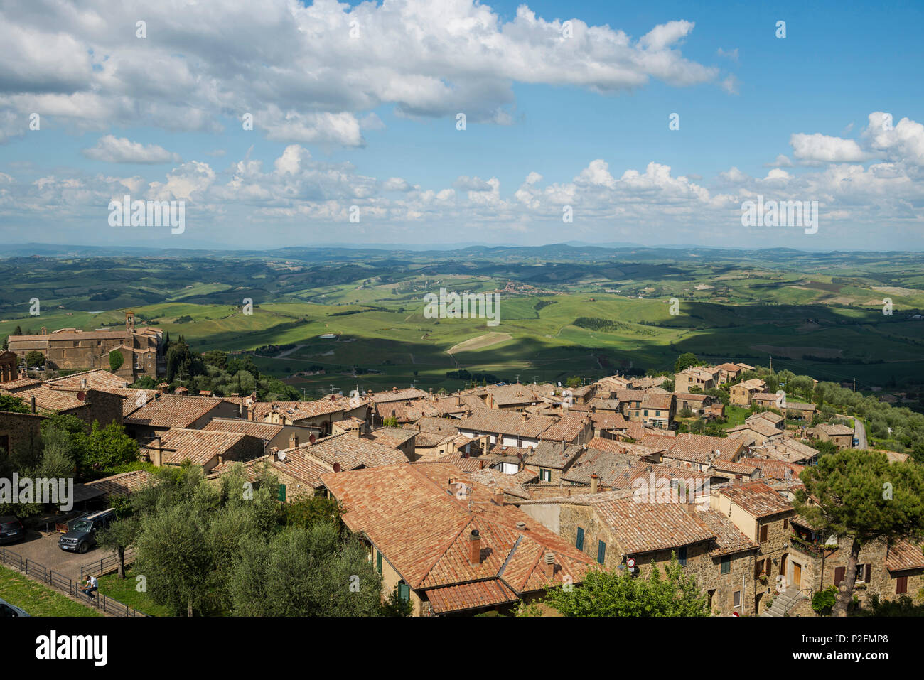 Montalcino, Val d'Orcia, province de Sienne, Toscane, Italie, Patrimoine Mondial de l'UNESCO Banque D'Images