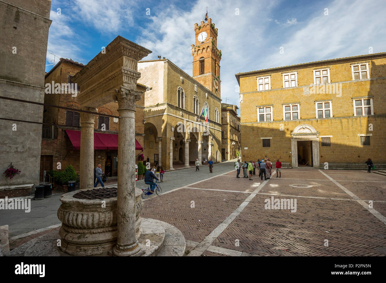 Pienza, Val d'Orcia, province de Sienne, Toscane, Italie, Patrimoine Mondial de l'UNESCO Banque D'Images