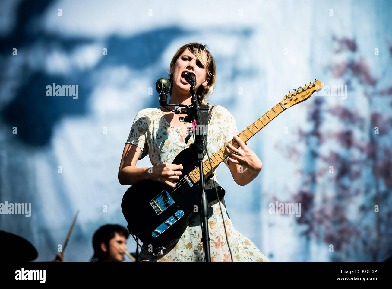 Firenze, Italie. 14 Jun, 2018. Le groupe de rock alternatif Anglais Wolf Alice en live sur la scène du festival 2018 Firenze Rocks, ouverture pour les Foo Fighters. Photo : Alessandro Bosio/Pacific Press Crédit : Alessandro Bosio/Alamy Live News Banque D'Images