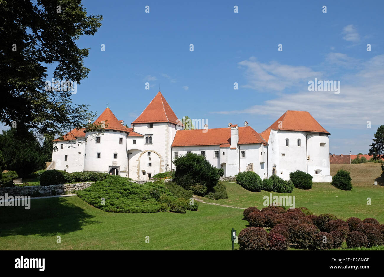 Varazdin château dans la vieille ville, construite au 13e siècle à Varazdin, Croatie Banque D'Images