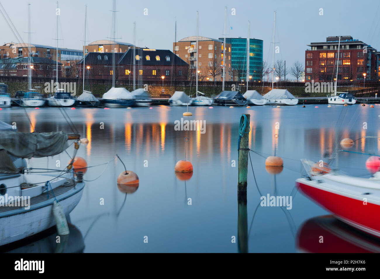 Langelinie Yacht Harbor, Copenhague, Danemark Banque D'Images