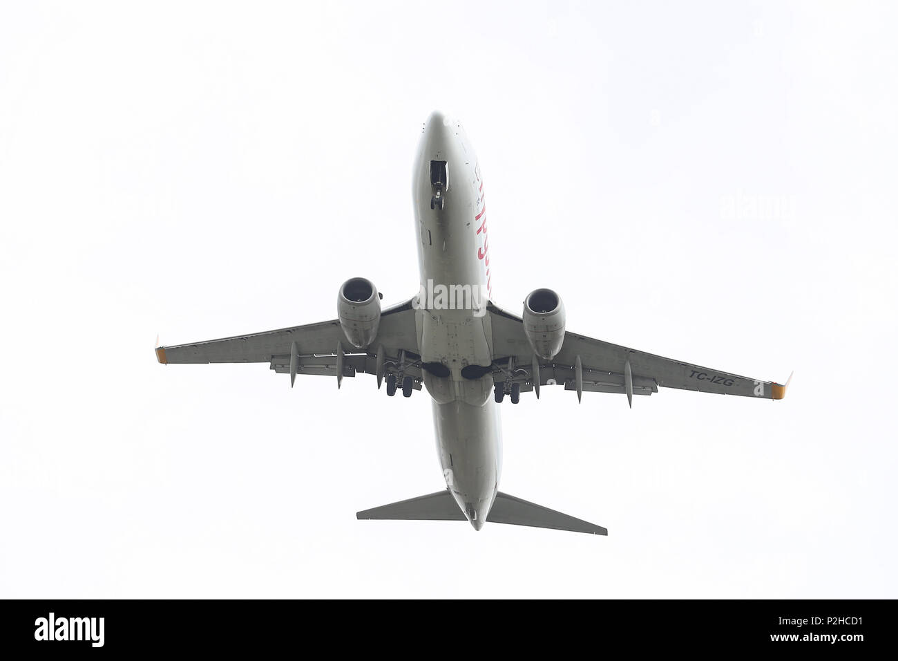 ISTANBUL, TURQUIE - Mars 04, 2018 : Pegasus Airlines Boeing 737-8AS (CN) 33605 L'atterrissage pour l'aéroport Ataturk d'Istanbul. Pegasus Airlines a la taille de la flotte 74 Banque D'Images