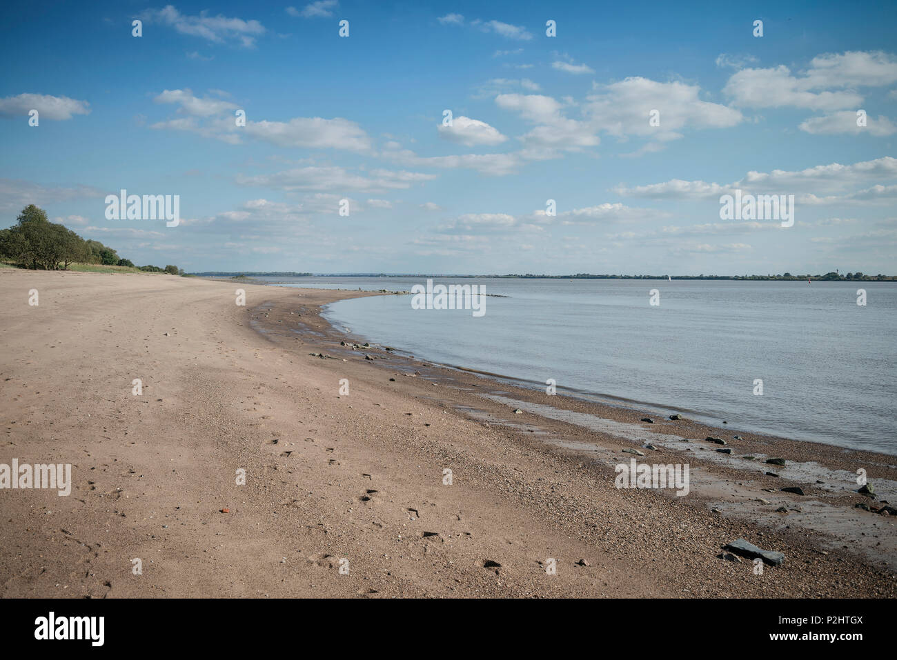 Plage De Sable Sur Les Rives De Lelbe Wedel Près De