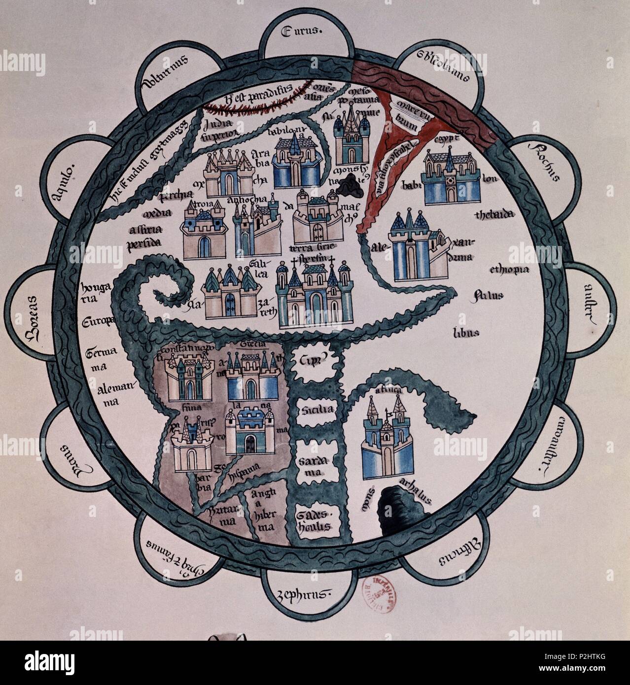 Carte - DENIS CRONICA S S XIV. Lieu : BASILIQUE DE SANTA GENOVEVA, NACIÓN, FRANCE. Banque D'Images