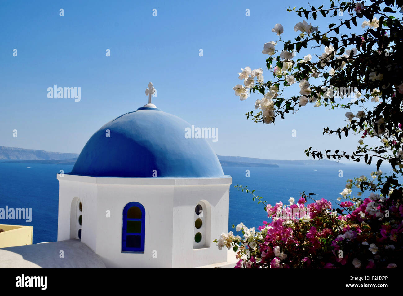 Paysage grec à Oia, Santorin, Grèce Banque D'Images