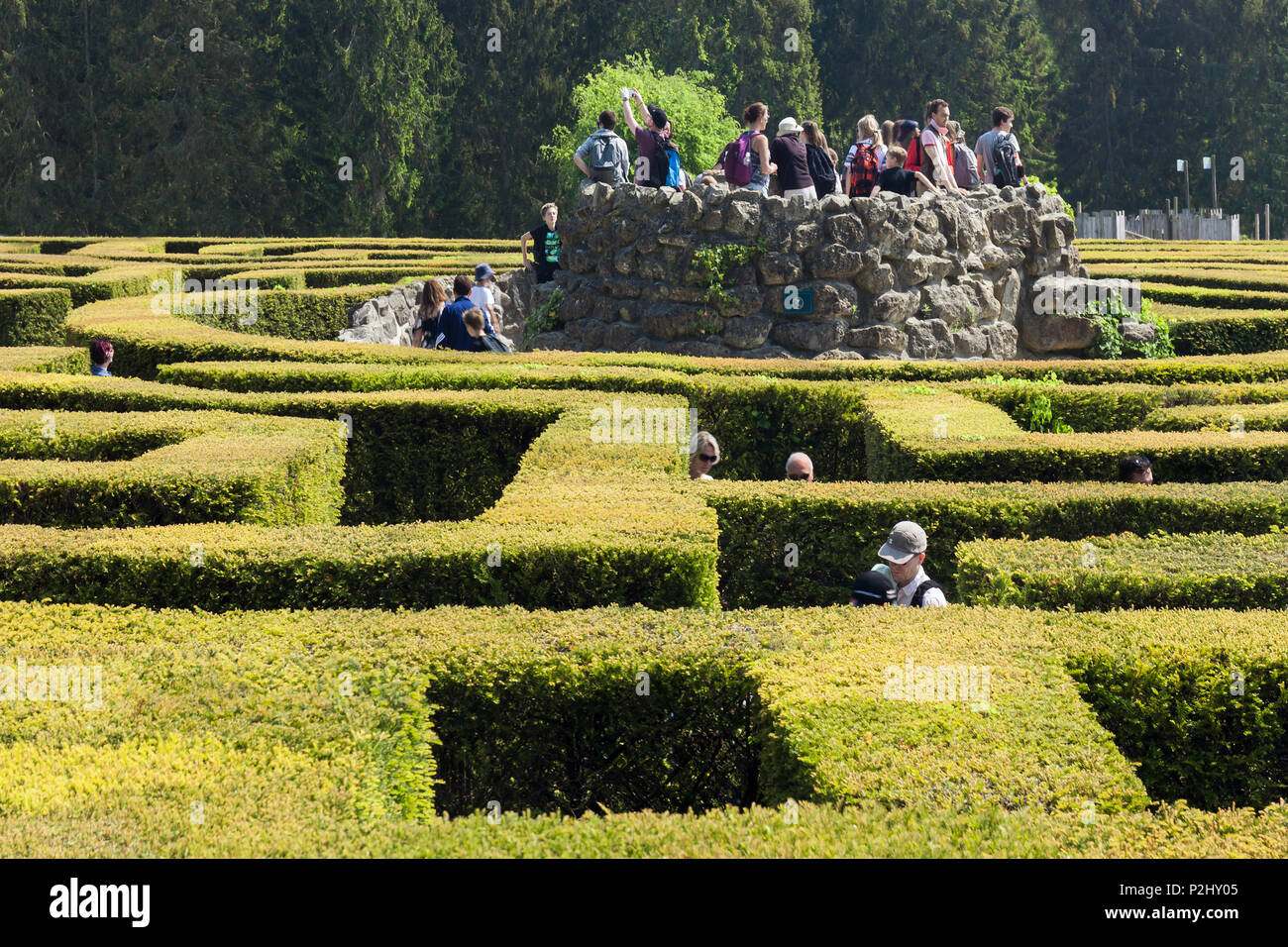 Le labyrinthe au château de Leeds. Banque D'Images