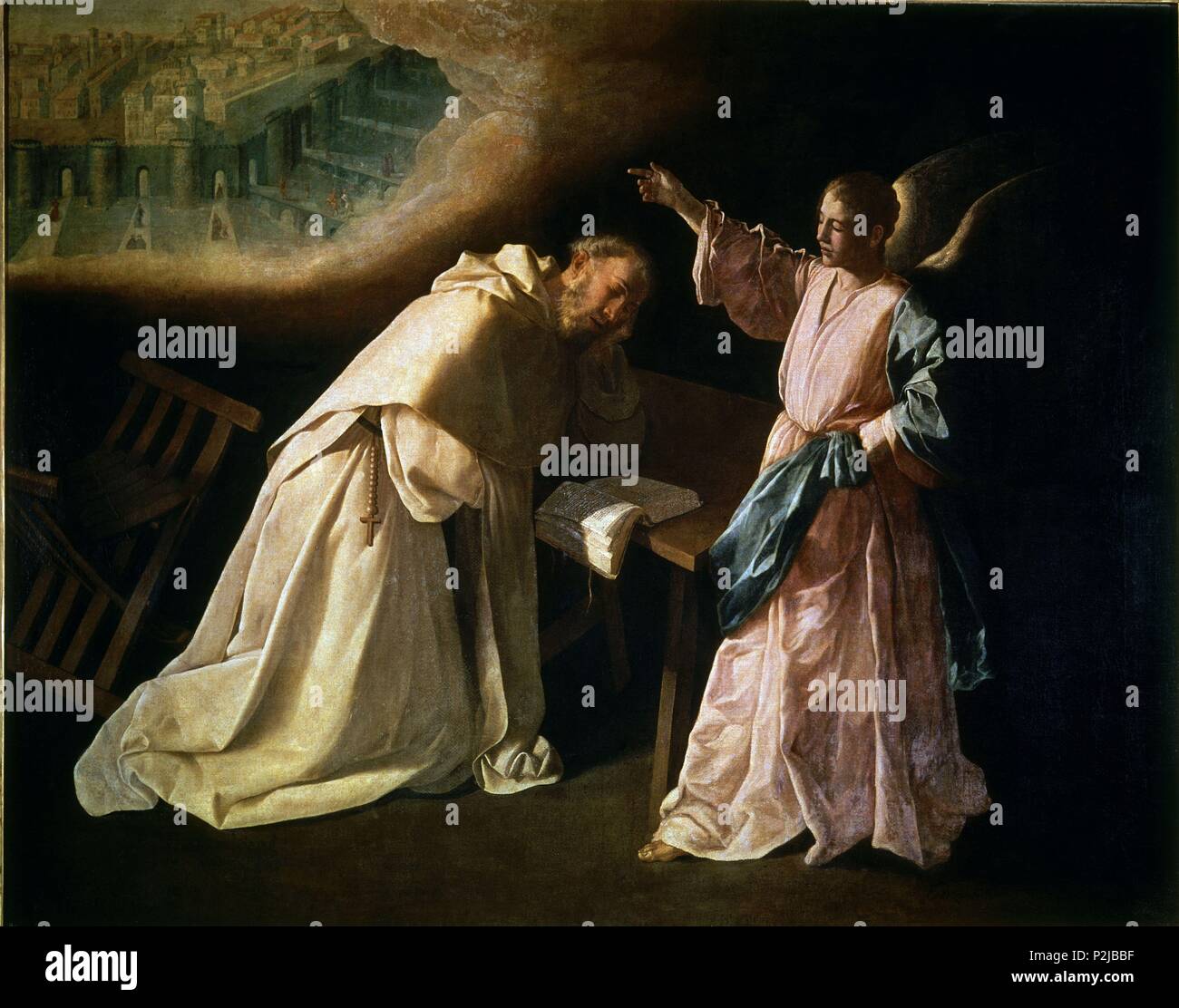 'Saint Pierre Nolasco's Vision', 1629, l'espagnol Baroque, huile sur toile, 179 cm x 223 cm, P01236. Auteur : Francisco de Zurbaran (ch. 1598-1664). Emplacement : Museo del Prado-PINTURA, MADRID, ESPAGNE. Banque D'Images