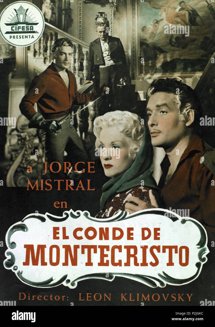 Le Comte De Monte cristo 1954 Titre original : EL CONDE DE MONTECRISTO. Titre en anglais : Le comte de Monte  Cristo. Directeur de film : LEON KLIMOVSKY. Année : 1954. ARGENTINA SONO  Crédit : FILMS / Album Photo Stock - Alamy