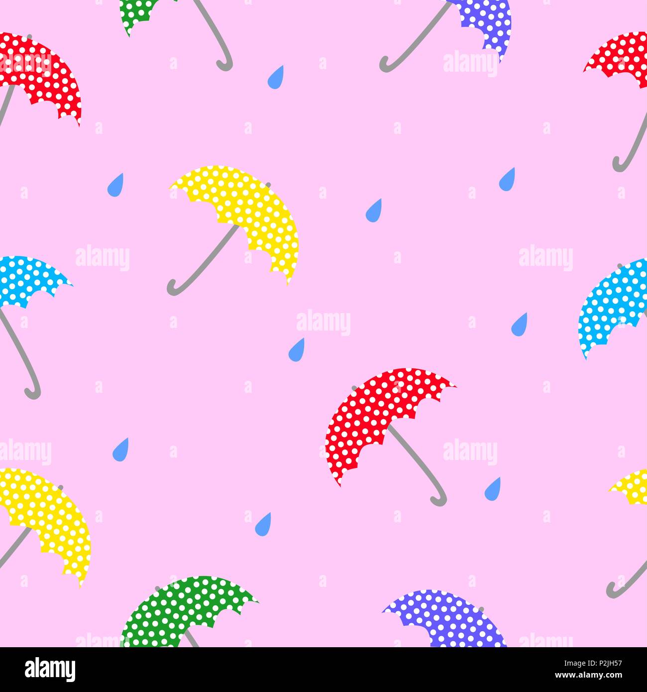 Les symboles du mauvais temps et de gouttes de parasols colorés. Seamless Vector illustration. Illustration de Vecteur