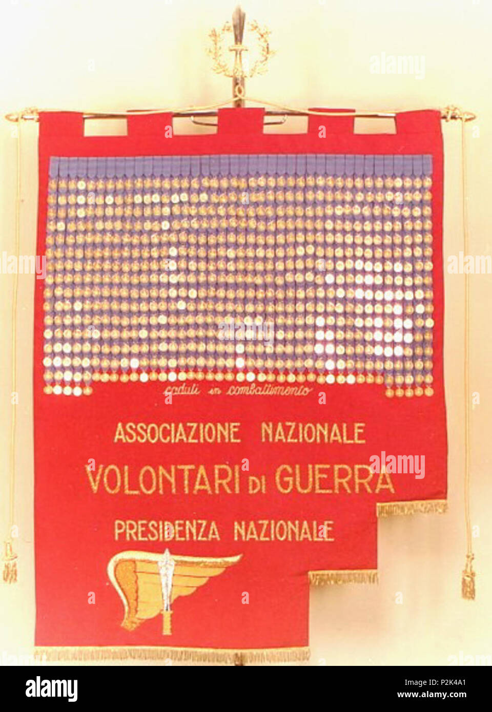 . Italiano : Labaro della presidenza Nazionale dell'ANVG, Associazione Nazionale Volontari di Guerra. Anglais : Bannière de la présidence nationale de l'association italienne des volontaires de guerre (A.N.V.G.). 8 mars 2012. Presidenza Nazionale dell'ANVG ANVG 46 Labaro nazionale Banque D'Images
