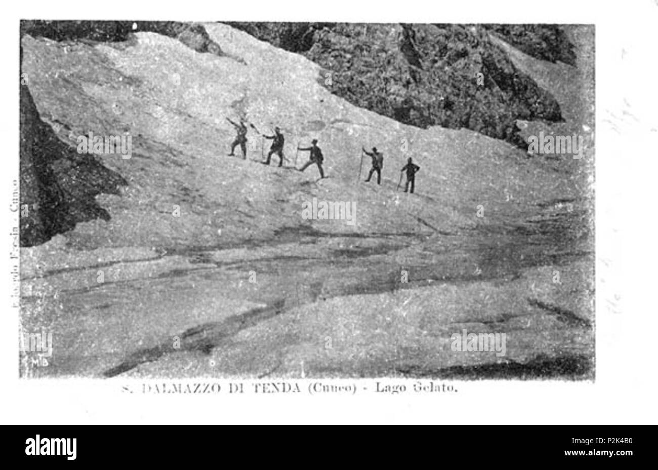 . Anglais : lac gelé à San Dalmazzo di Tenda, Italia maintenant St-Dalmas-de-Tende (France) . Années 1920. Inconnu 46 Lago San Dalmazzo di Tenda Banque D'Images