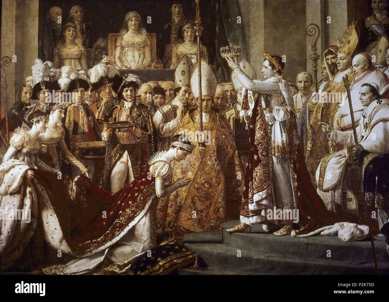 L'école française. Couronnement de Napoléon (détail). 1805. Huile sur toile (6,21 x 9,79 m.). Paris, musée du Louvre. Auteur : Jacques Louis David (1748-1825). Lieu : MUSÉE DU LOUVRE-peintures. Banque D'Images