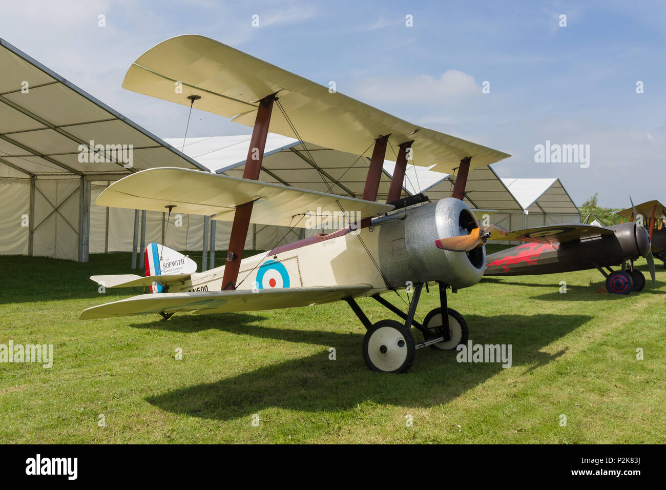 Sopwith Triplane réplique d'un avion de chasse monoplace britannique utilisé par la Royal Naval Air Service au cours de 1917 Banque D'Images