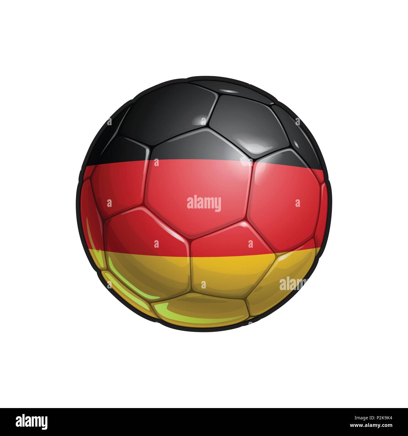 Vector Illustration d'un Football - ballon de football avec les couleurs du drapeau allemand. Tous les éléments parfaitement sur des couches bien définies Illustration de Vecteur