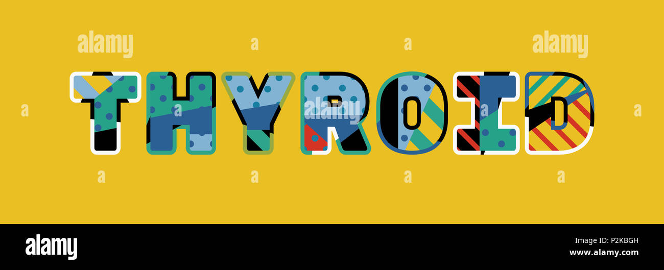 Le mot concept thyroïde écrit en abrégé colorés de la typographie. Banque D'Images