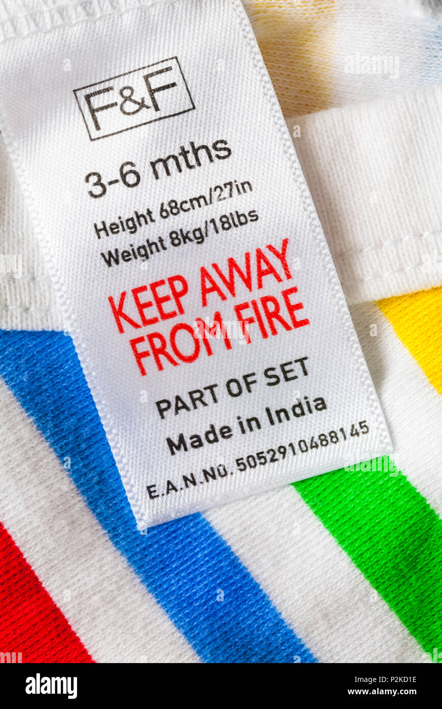 Made in india label in clothing Banque de photographies et d’images à