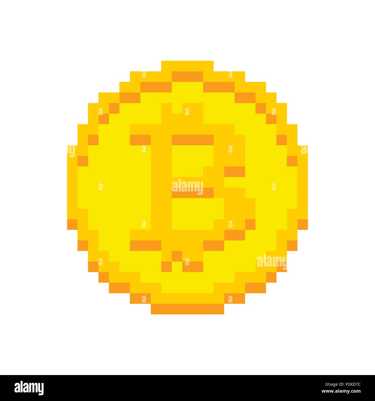 Pixel art Bitcoin monnaie crypto. isolé 8 bits. Cryptocurrency digital.  Coin ector illustration Image Vectorielle Stock - Alamy