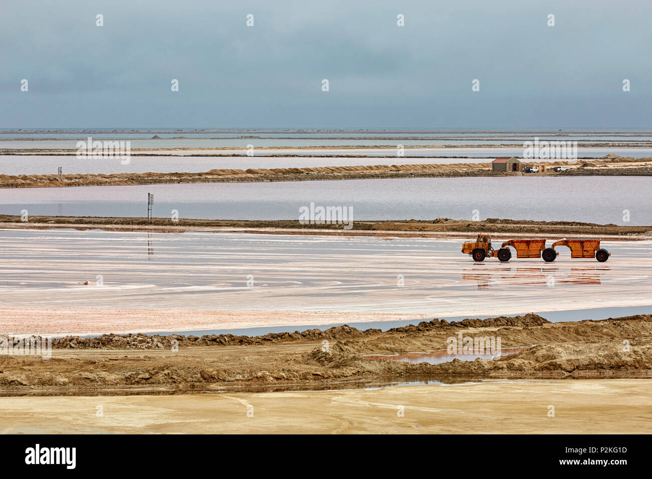 Salt Works à Walvis Bay, Namibie, Afrique Banque D'Images