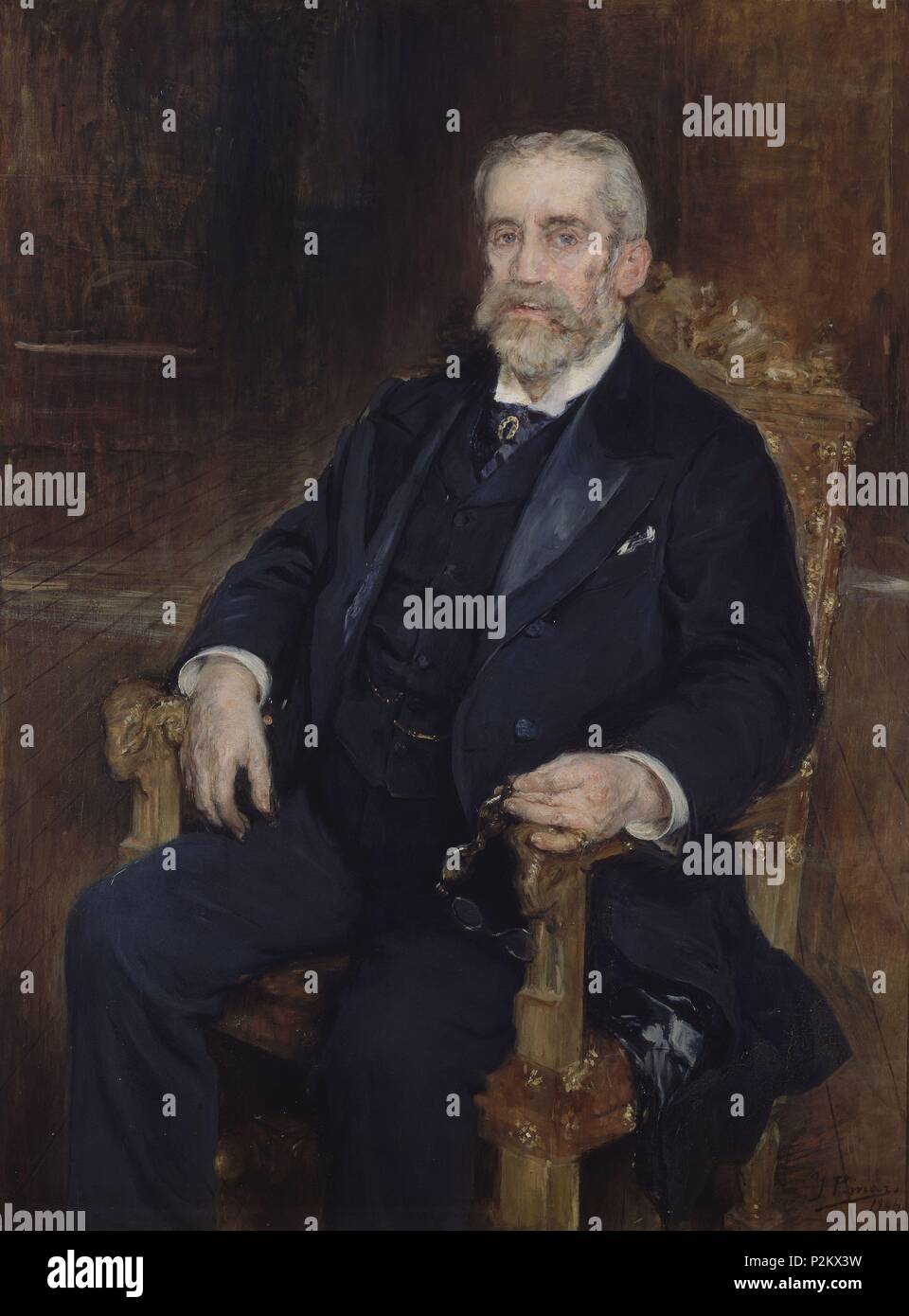 'Francisco Romero Robledo', 1901, huile sur toile, 137 x 1002 cm. Auteur : Ignacio Pinazo Camarlench (1849-1916). Emplacement : CONGRESO DE LOS DIPUTADOS-PINTURA, MADRID, ESPAGNE. Banque D'Images