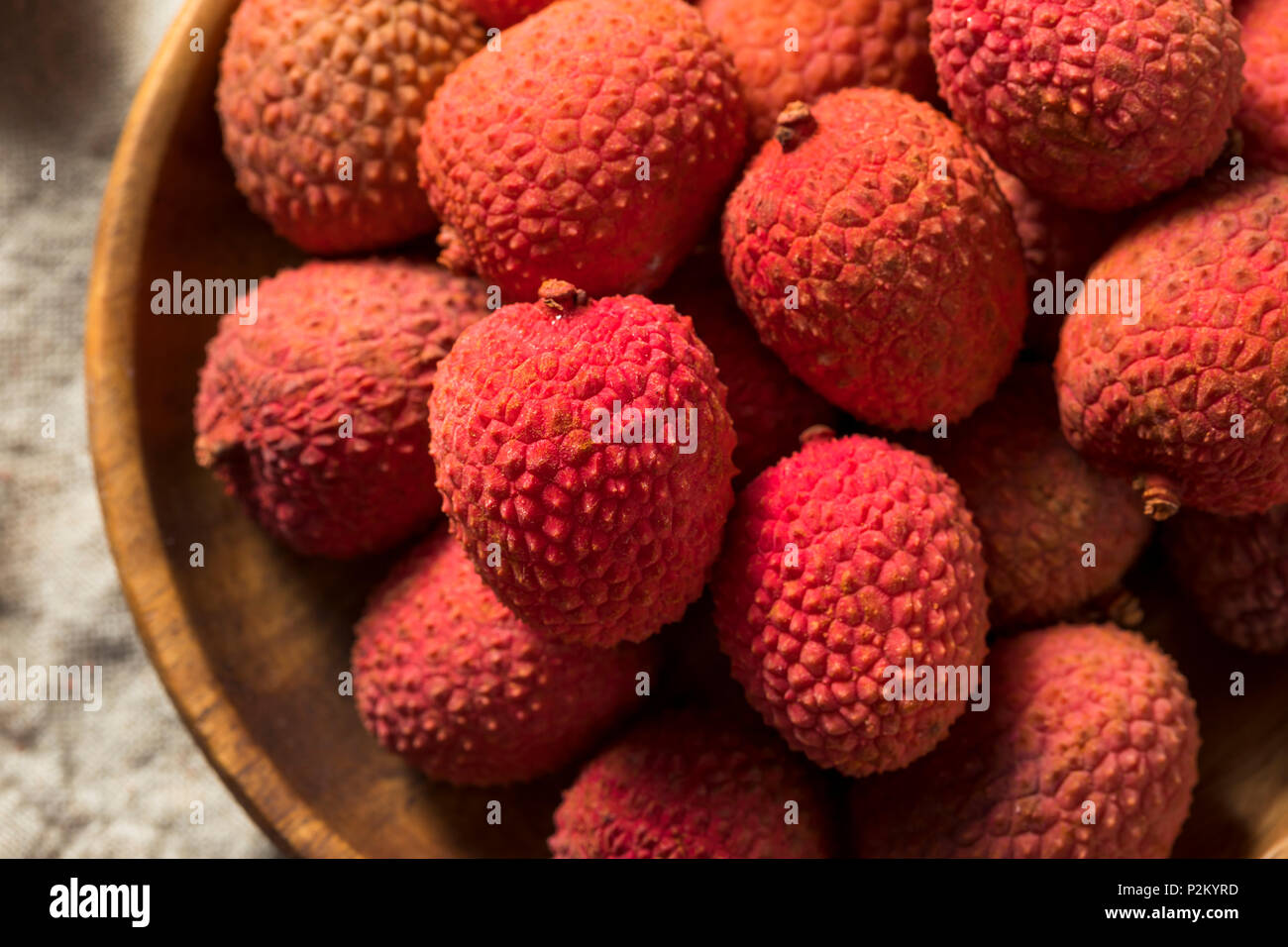 Matières organiques rouge Fruits Litchi prêt à manger Banque D'Images