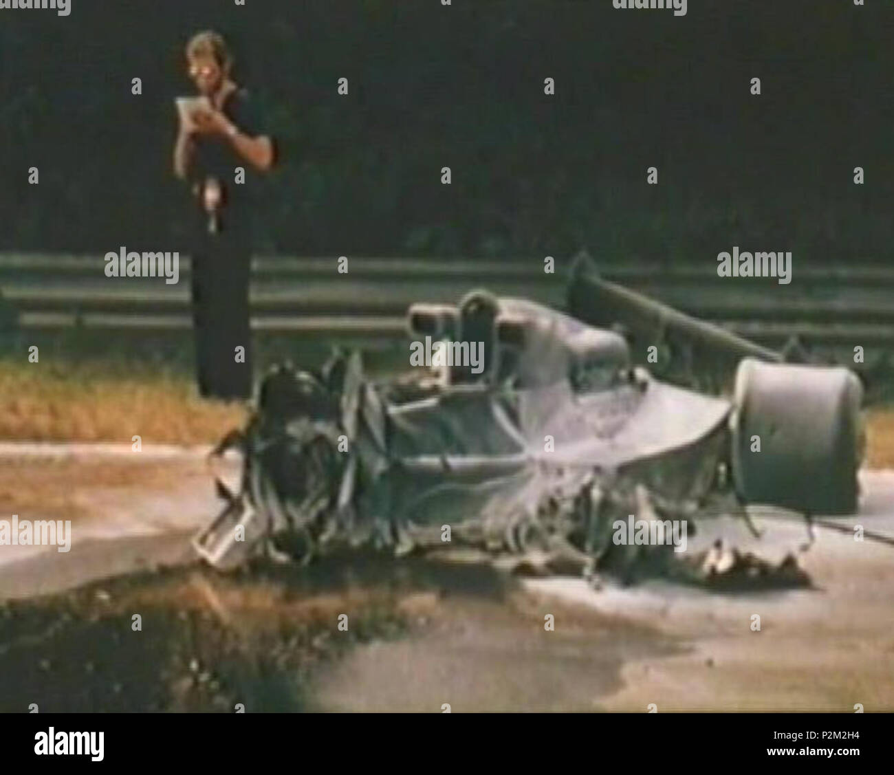 . Italiano : La vettura di Ronnie Peterson après l'accident- tratto dal film I guerrieri della Formula 1 (1980) . 15 juillet 2012. Rugars 49 Lotus 78 Peterson Monza 1978 Banque D'Images