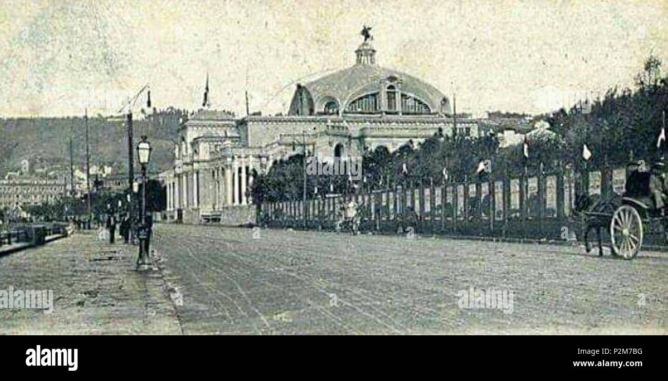 . Italiano : Napoli, via Caracciolo - Padiglione dell'Esposizione d'igiene. Autore sconosciuto. 1900. Inconnu 60 Napoli, Esposizione di Igiene (1900) Banque D'Images