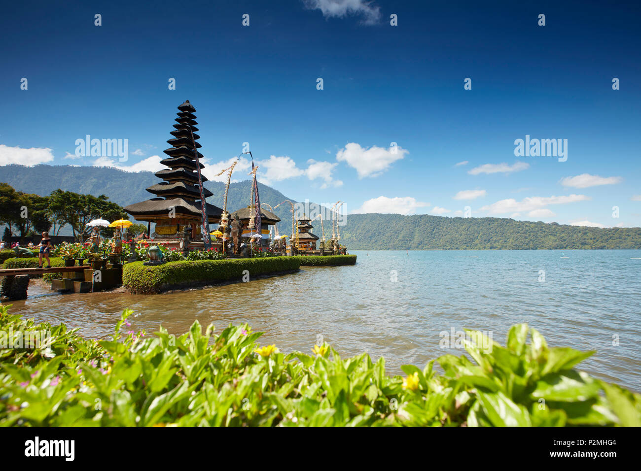 Pura Ulun Danu Bratan Beratan, Mer, Bali, Indonésie Banque D'Images