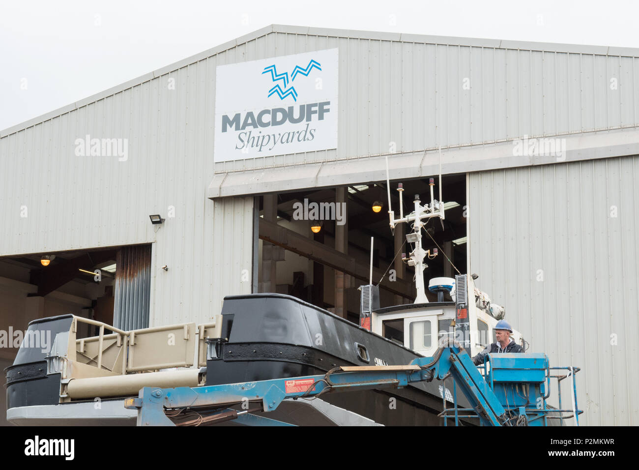 MacDuff shipyard, Buckie, Moray, Ecosse, Royaume-Uni Banque D'Images