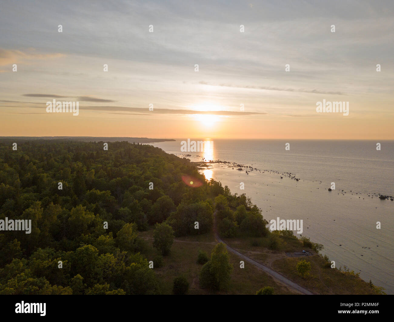 Vue aérienne de la côte de la mer Baltique Banque D'Images