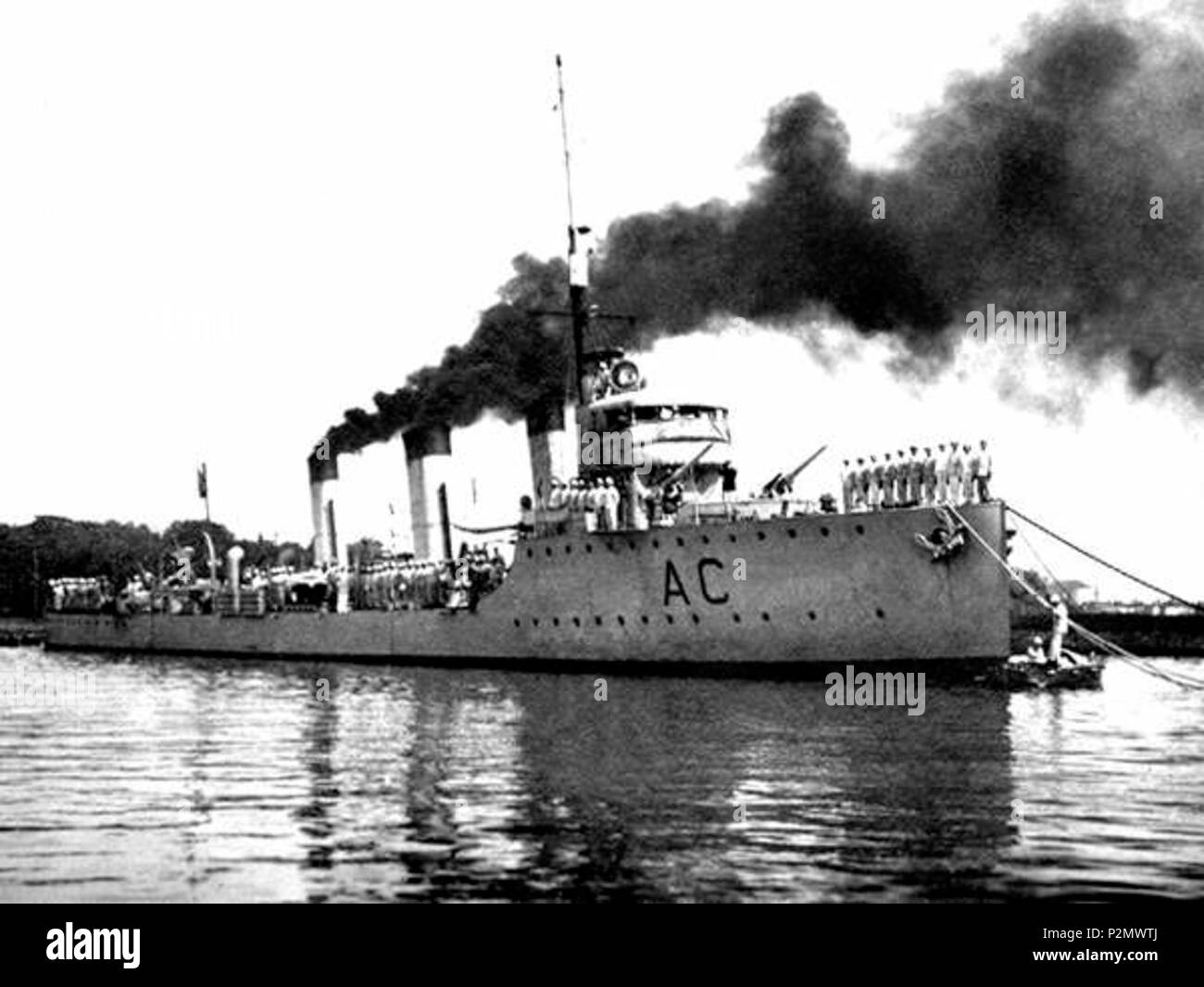 . Deutsch : Das von Torpedoboot Giovanni Acerbi, gebaut Zerstörer als der Sirtori-Klasse . avant 1940. photographe de la marine italienne 76 Acerbi RN4 Banque D'Images