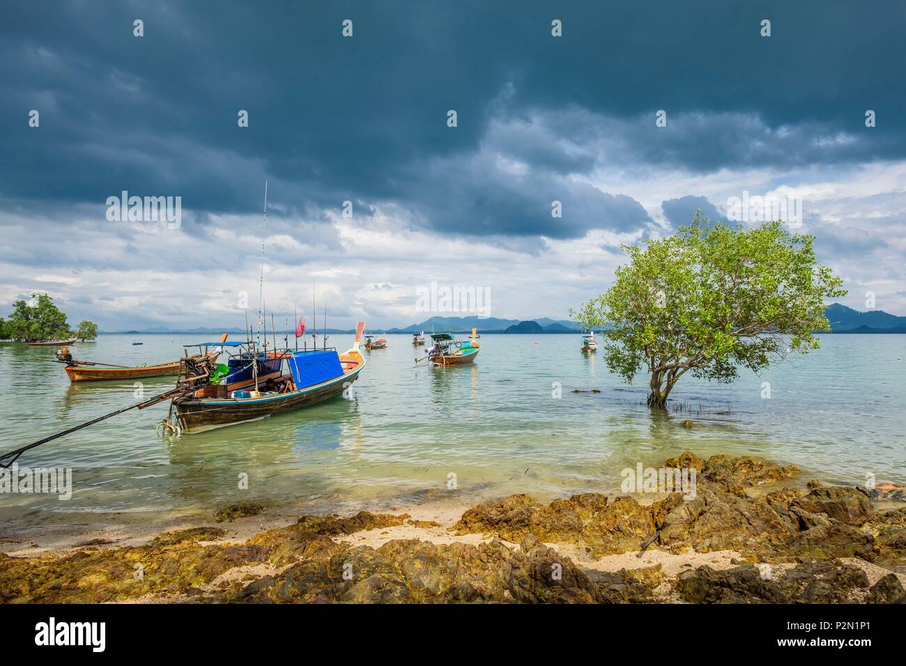 La Thaïlande, la province de Trang, Ko Mook island, côte est Banque D'Images