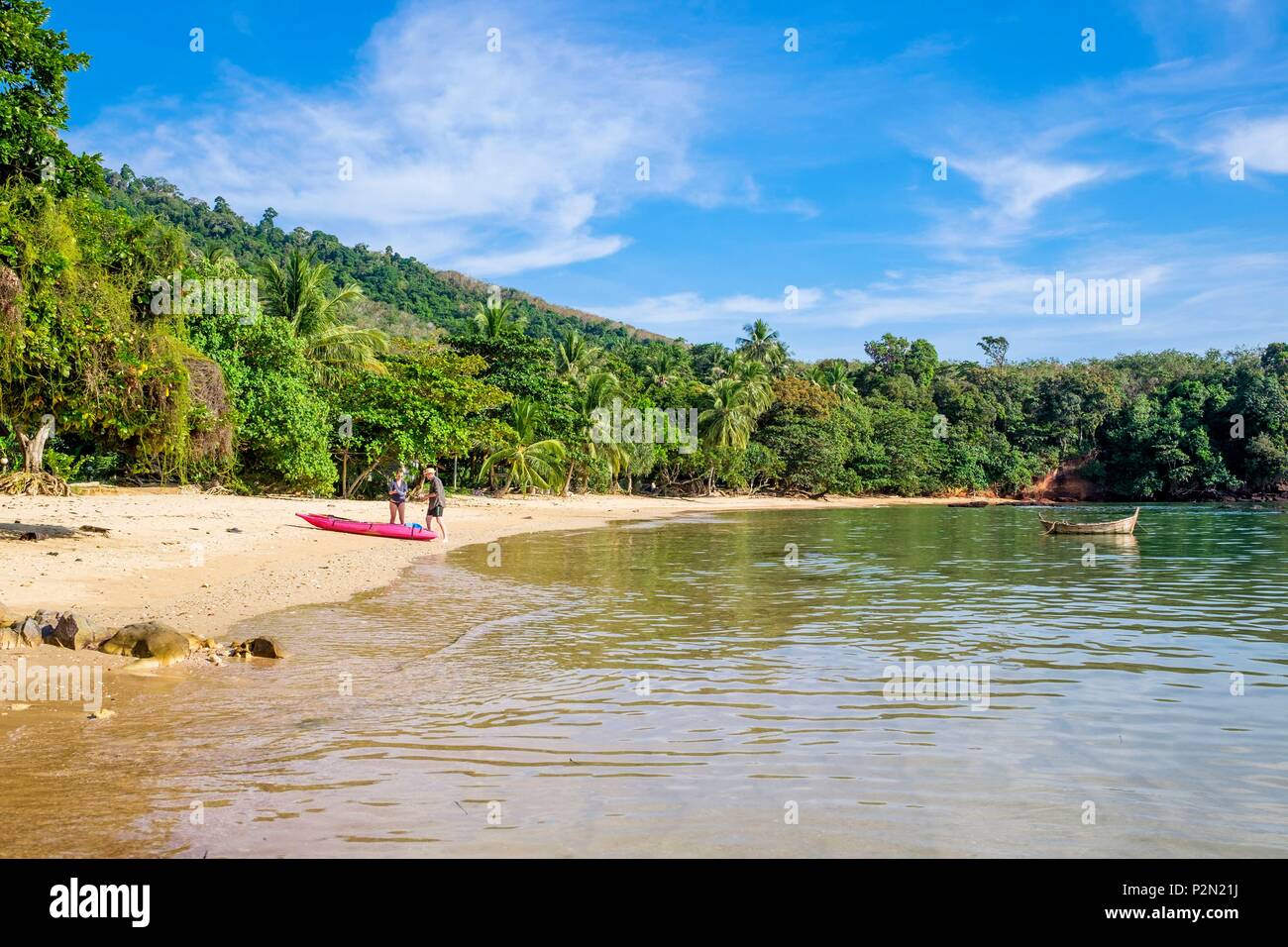 La Thaïlande, la province de Trang, l'île de Ko Libong, Kao Lang Haad beach à l'ouest de l'île Banque D'Images
