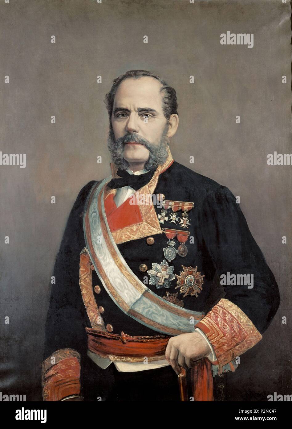 Topete général (1821-1885). Madrid, Musée Naval. Auteur : Rafael Monleón (1853-1900). Lieu : MUSÉE NAVAL / MINISTERIO DE MARINA, MADRID, ESPAGNE. Banque D'Images