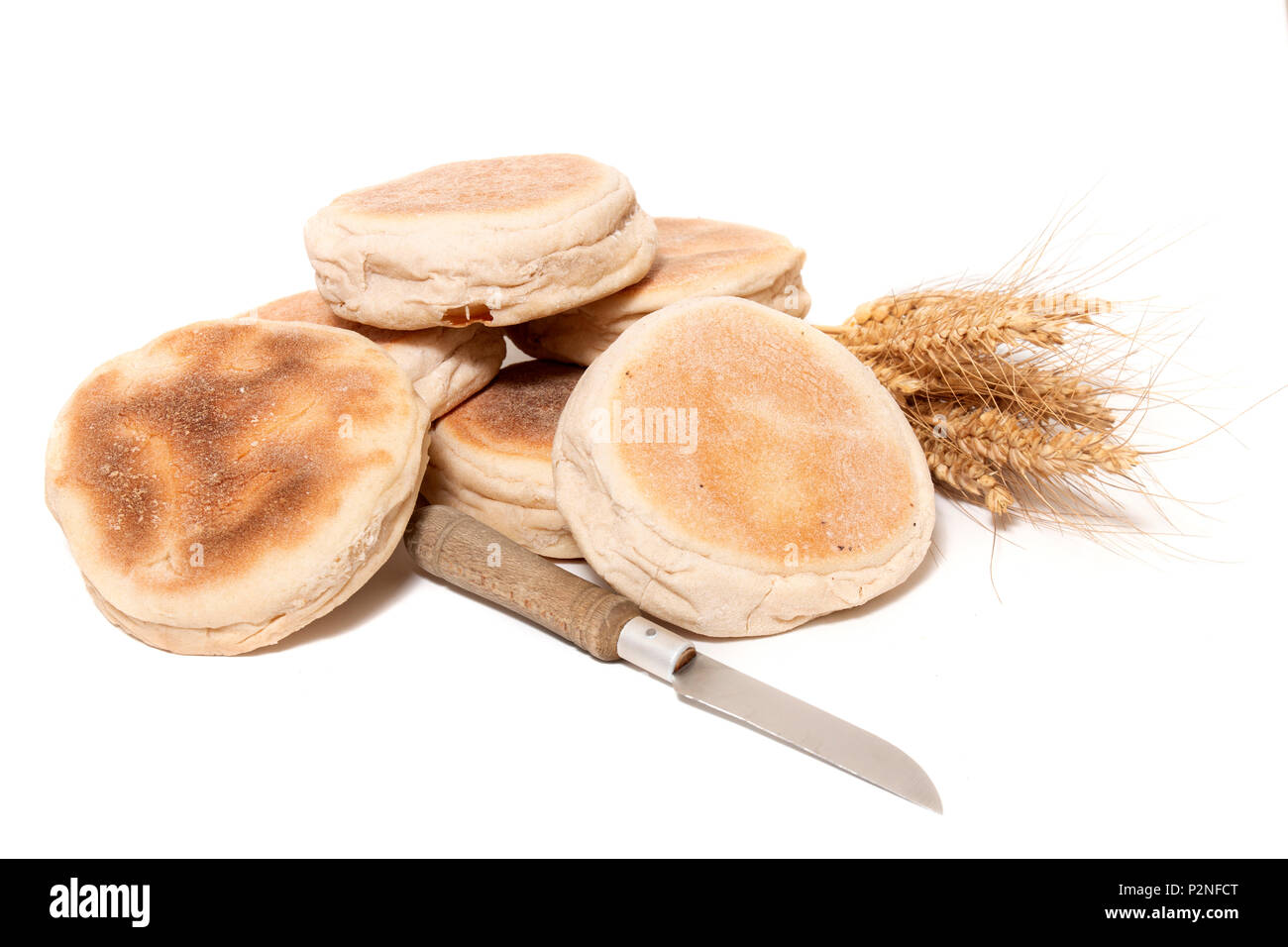 Caco traditionnel gâteau de la région de Madère, au Portugal. Banque D'Images