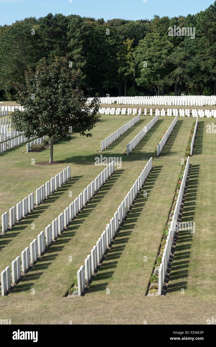 La France, Pas de Calais, le cimetière militaire d'Etaples, Banque D'Images