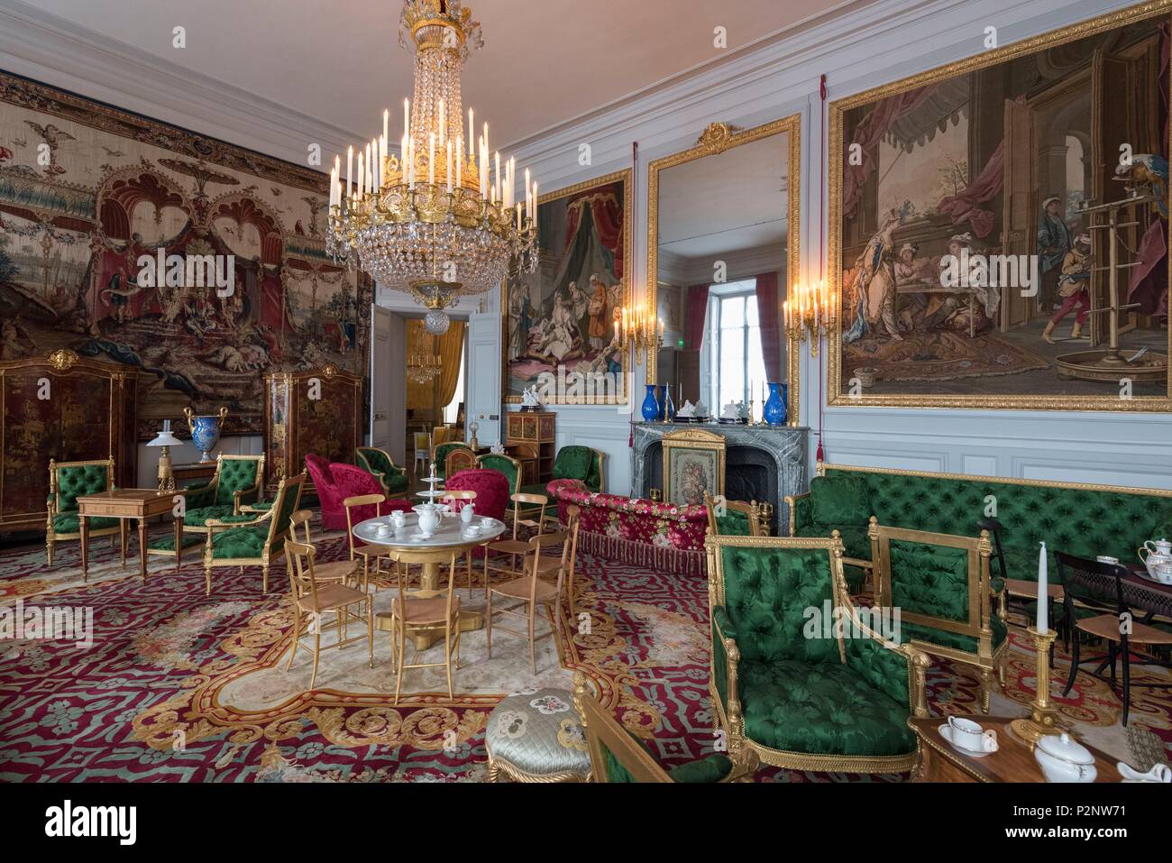 La France, l'Oise (60), Compiegne, palais impérial de Napoléon 3, le salon de thé de l'Impératrice Banque D'Images