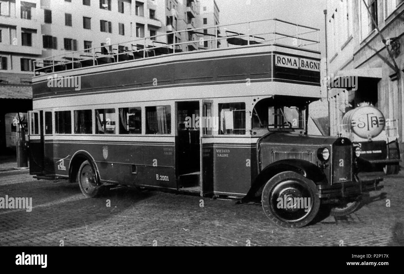 . Italiano : autobus ATAC di tipo sperimentale degli anni '30 . 7 août 2013, 18:59:34 Autobus atac atac 9. due piani 2 Banque D'Images