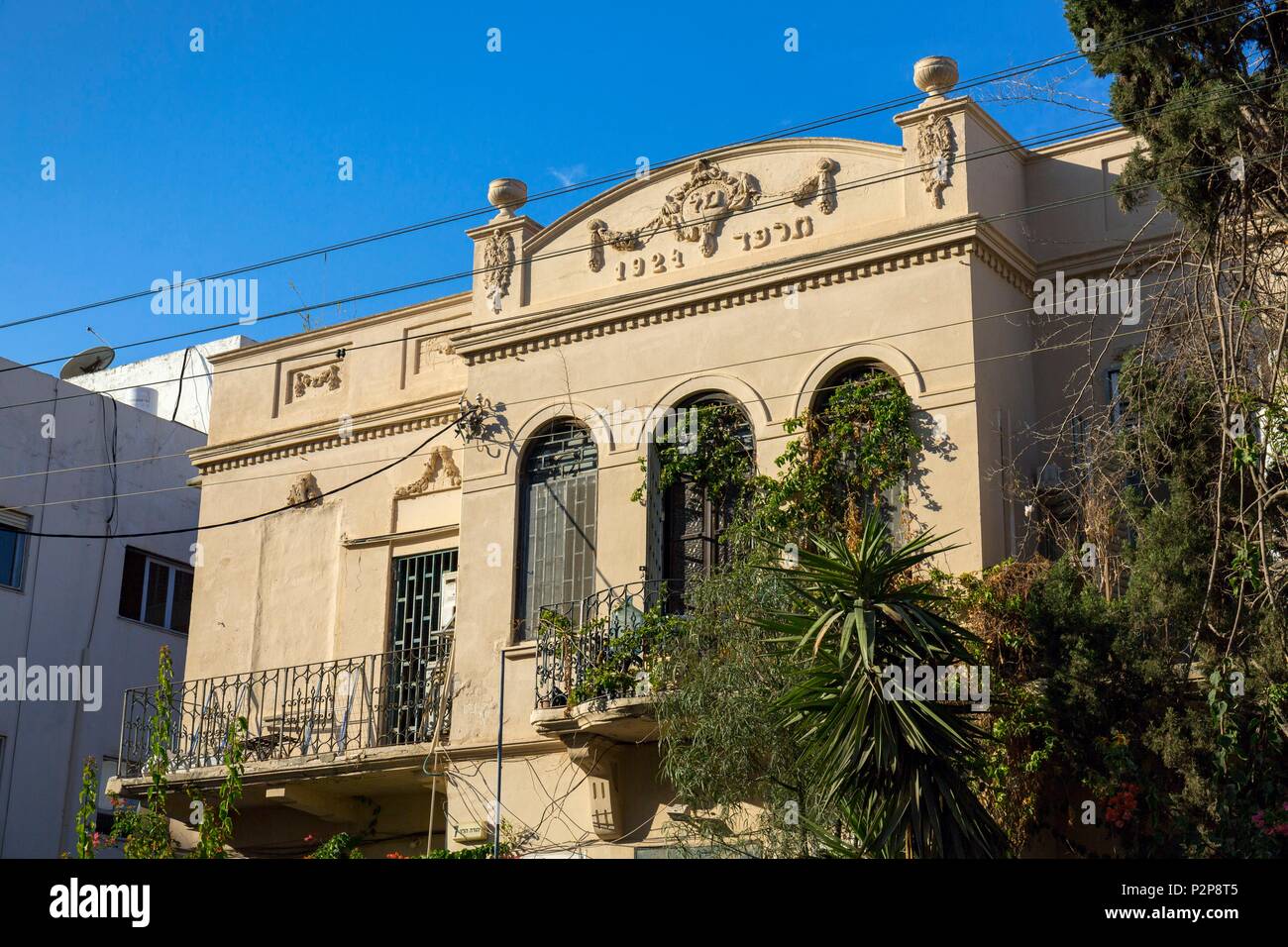 Israël, Tel Aviv, Neve Tzedek Shabazi et vieux quartier, bâtiment de 1921, l'architecture coloniale Banque D'Images