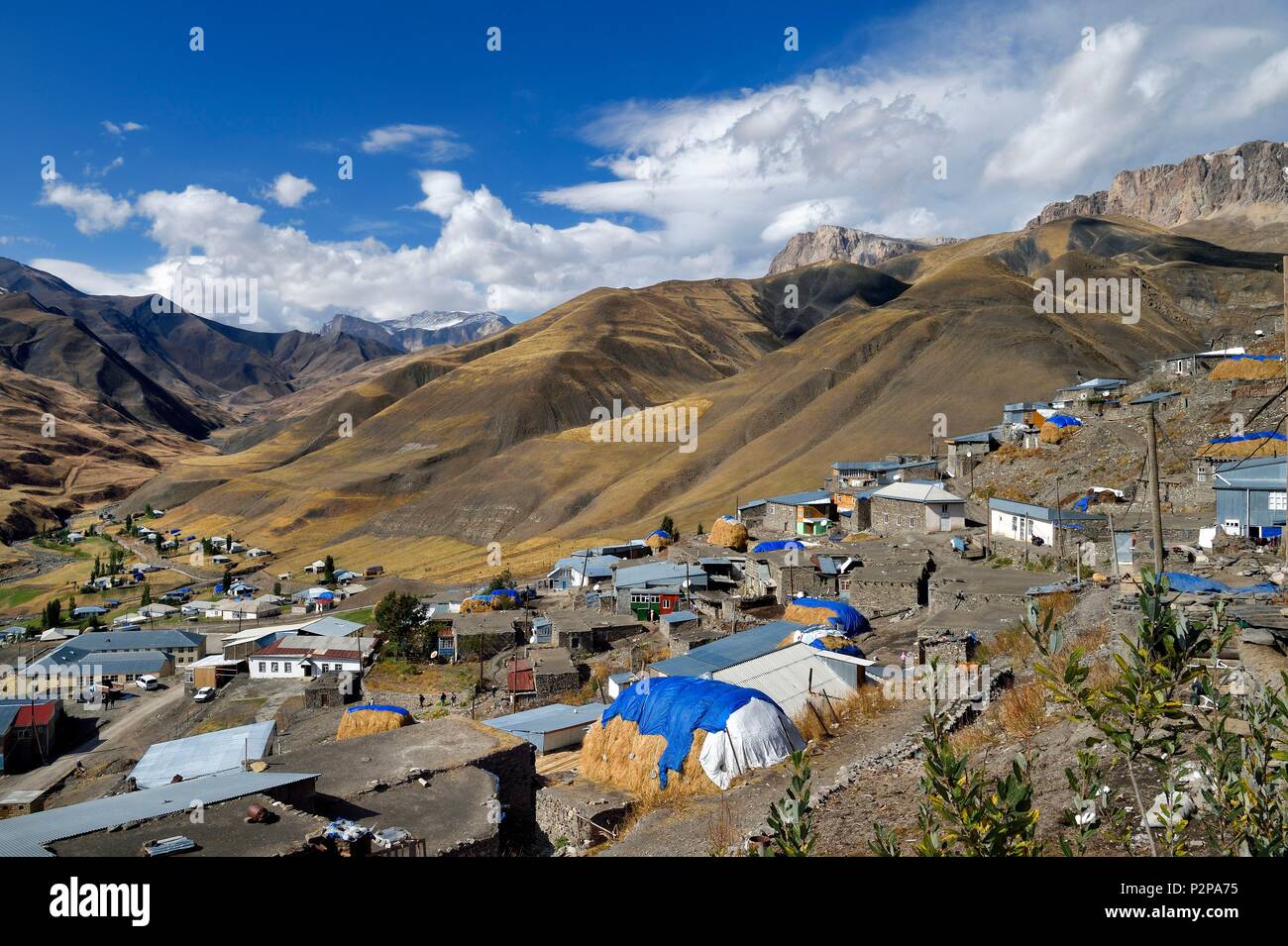 L'Azerbaïdjan, Quba (Guba), région de montagnes du Grand Caucase, village de (Khinalougue Xinaliq) Banque D'Images