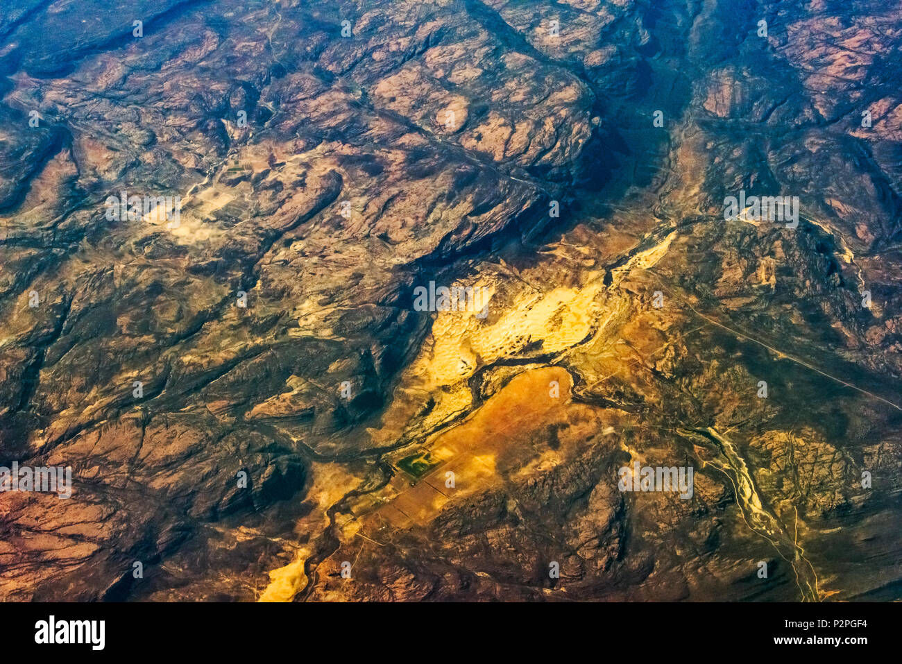 Vue aérienne de la montagne, Afrique du Sud Banque D'Images
