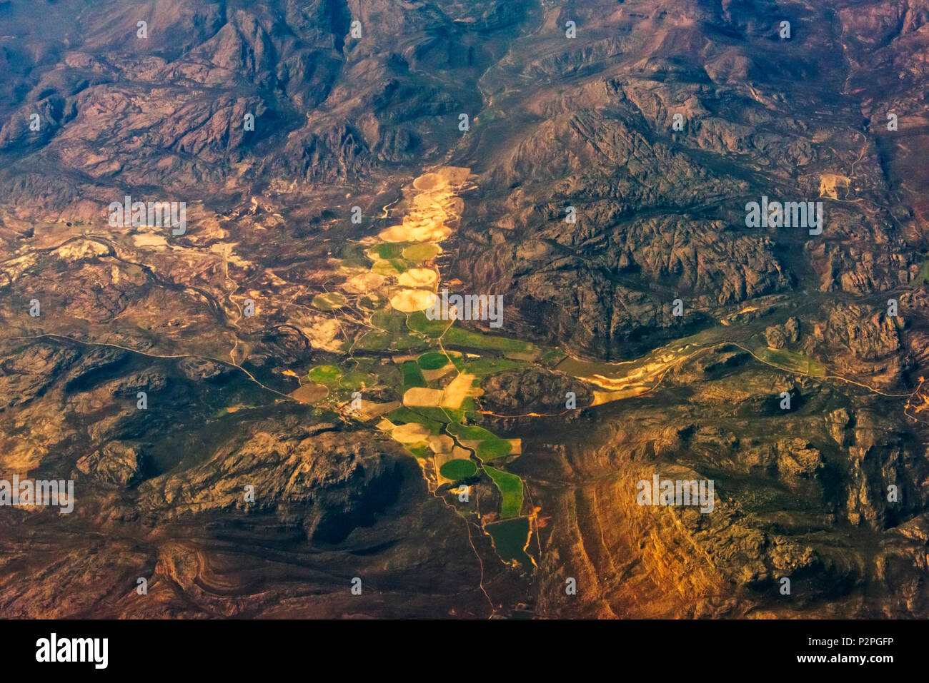 Vue aérienne de la montagne, Afrique du Sud Banque D'Images