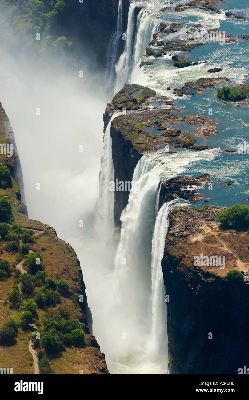 Vue aérienne de Victoria Falls, Zimbabwe Banque D'Images