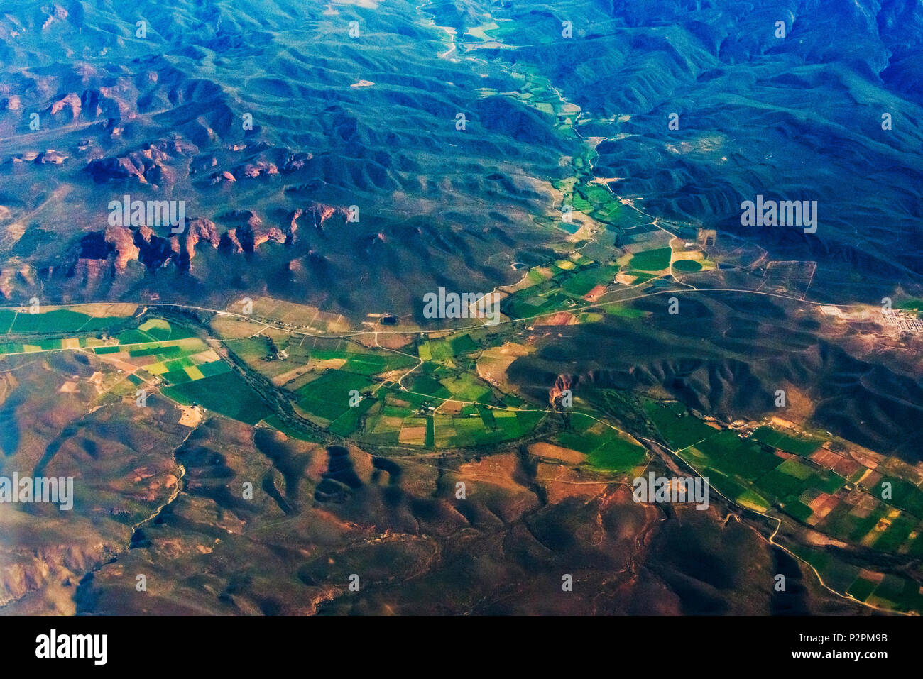 Vue aérienne de la montagne, Province de Western Cape, Afrique du Sud Banque D'Images